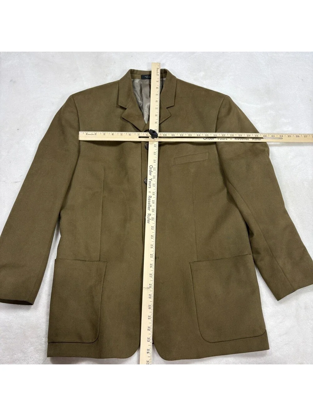 Gianfranco Ruffini Mens 43R Olive Faux Suede 4 Button Sport Coat Blazer